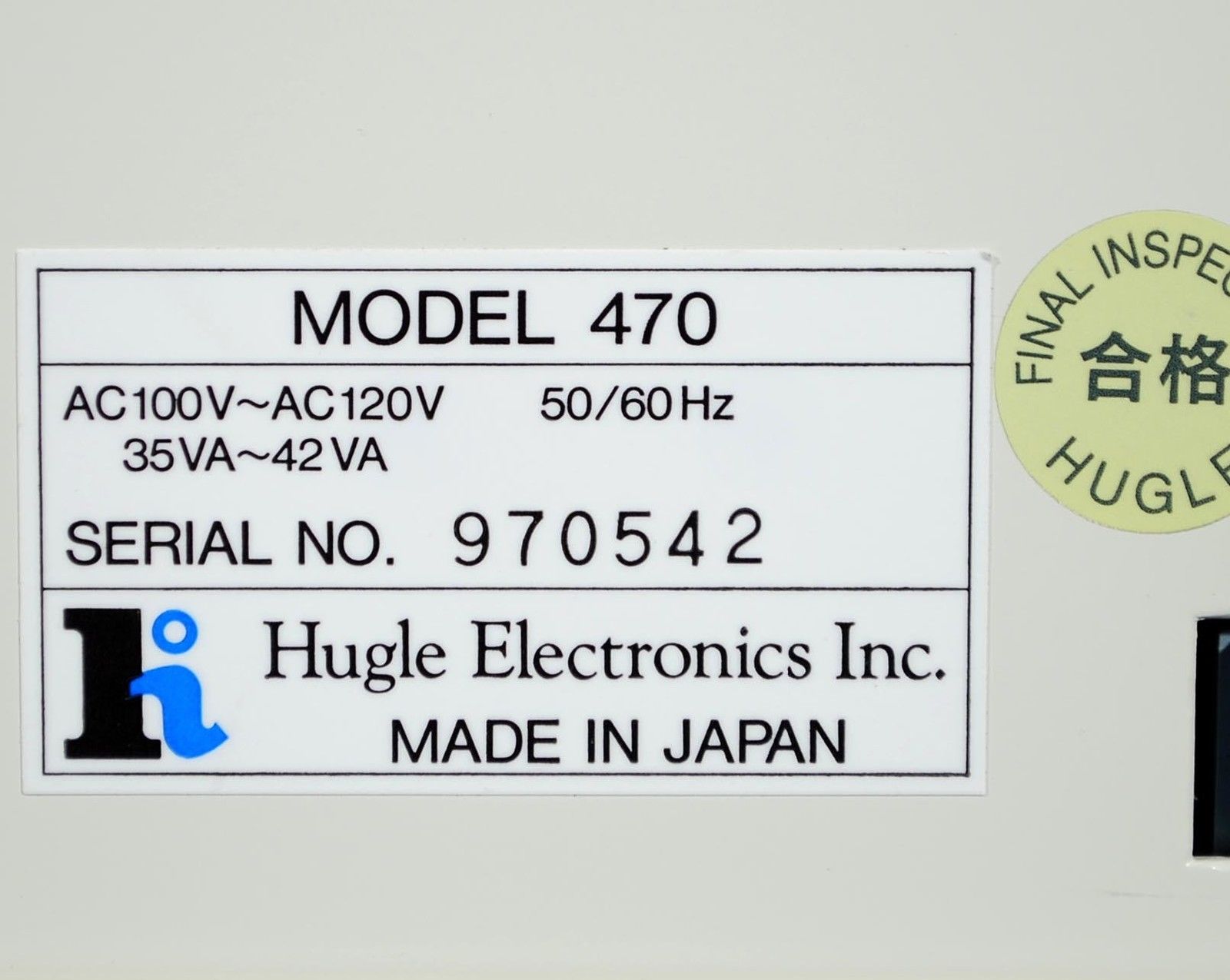 B191 HUGLE ELECTRONICS IONIZATION GAUGE CONTROL 470